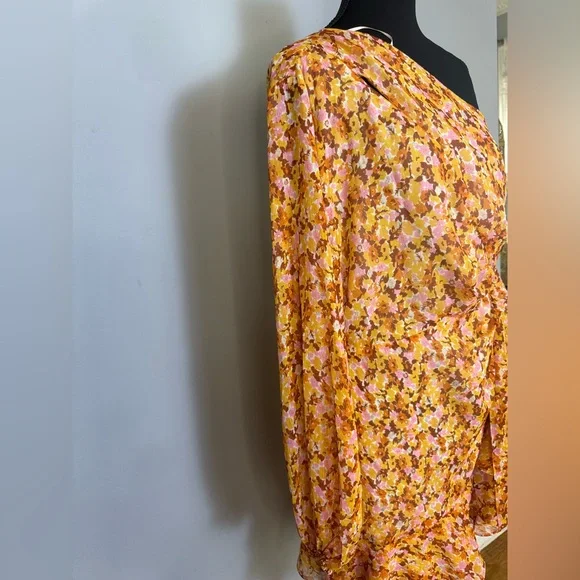 Lush Multicolor Floral one sleeve dress size XL - Picture 5 of 9